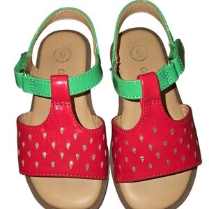 Stylish Red and Green Kids Sandals